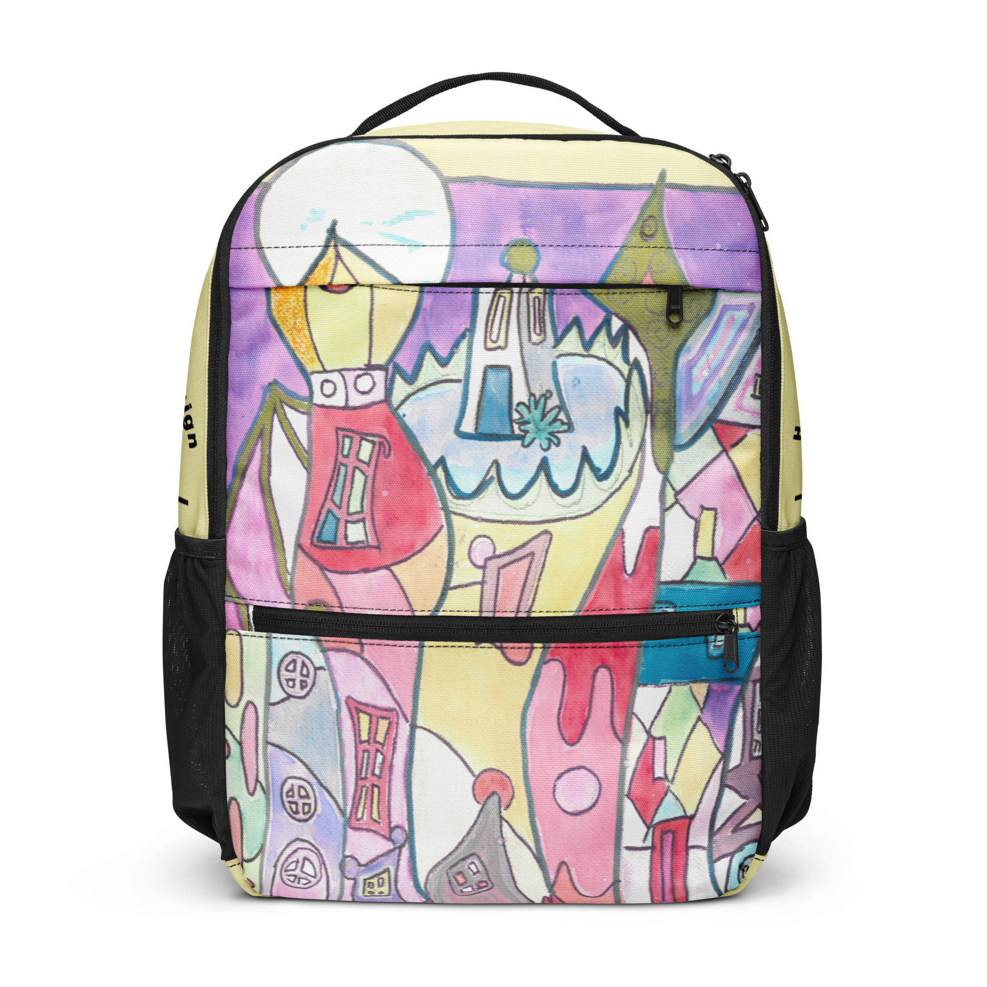 Allzweck-Rucksack - Motiv Stadt mit Mond – Bild 4