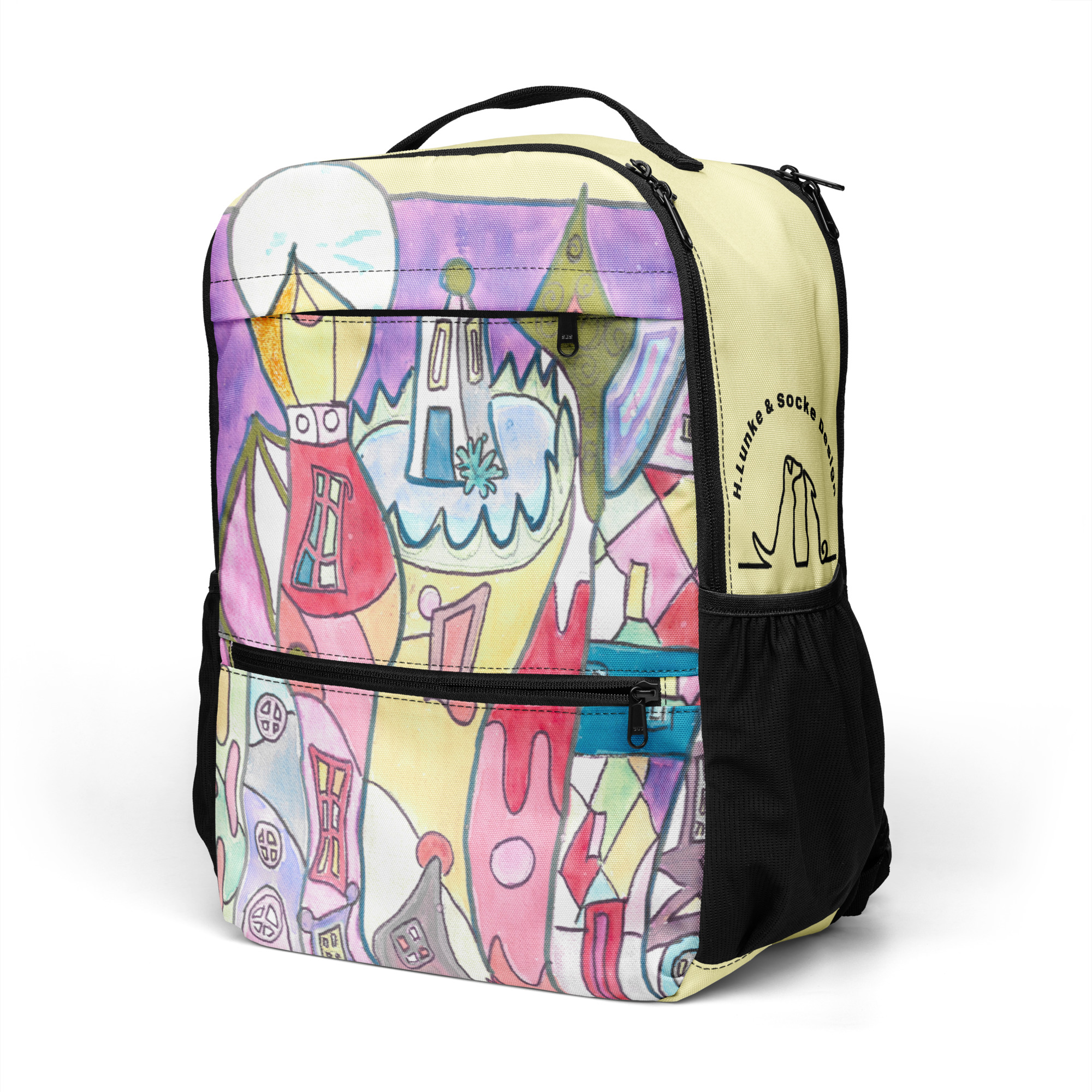 Allzweck-Rucksack - Motiv Stadt mit Mond – Bild 3
