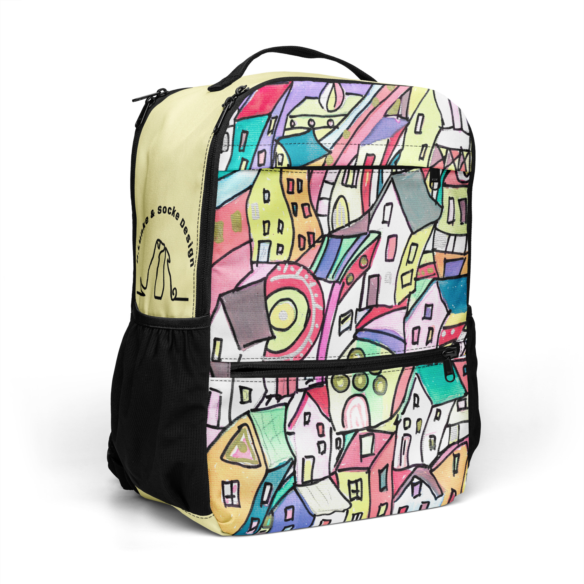 Allzweck-Rucksack - Motiv Häuser – Bild 4