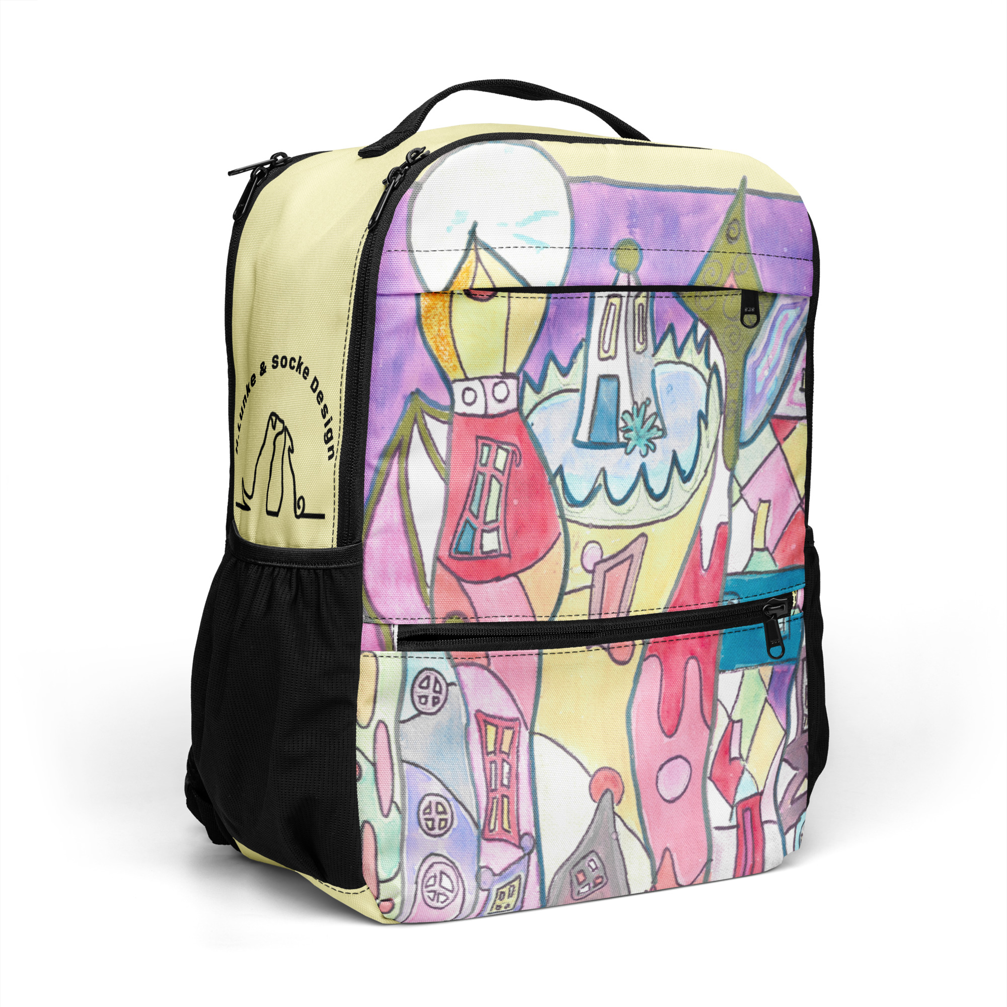 Allzweck-Rucksack - Motiv Stadt mit Mond – Bild 2