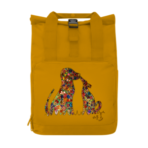 Rucksack mit Seitentasche Blumenhunde