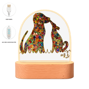 Beleuchteter Bilderrahmen Oval Blumenhunde