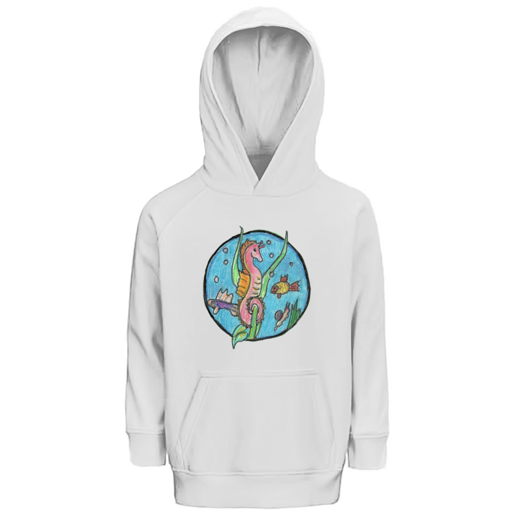 Kinder Premium Bio Hoodie Seepferdchen