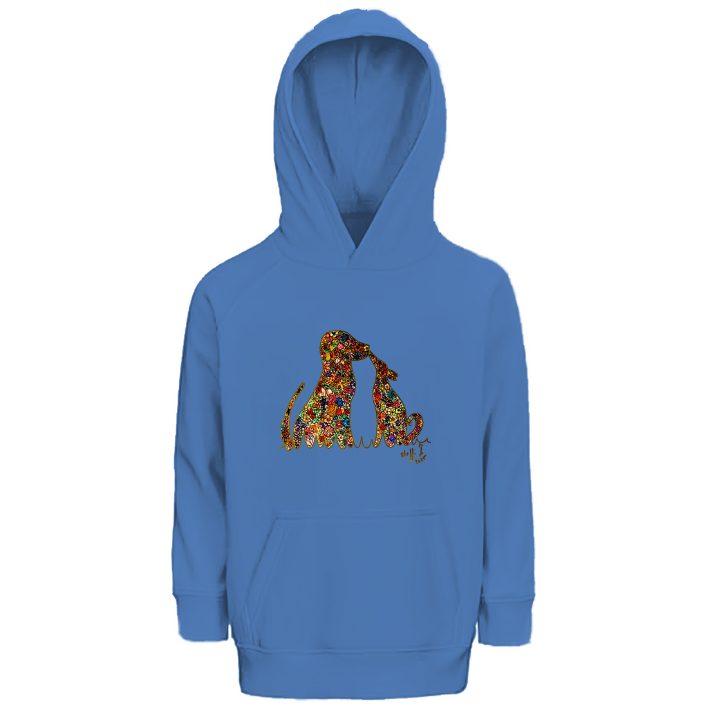 Kinder Premium Bio Hoodie Blumenhunde - Motiv vorne – Bild 3