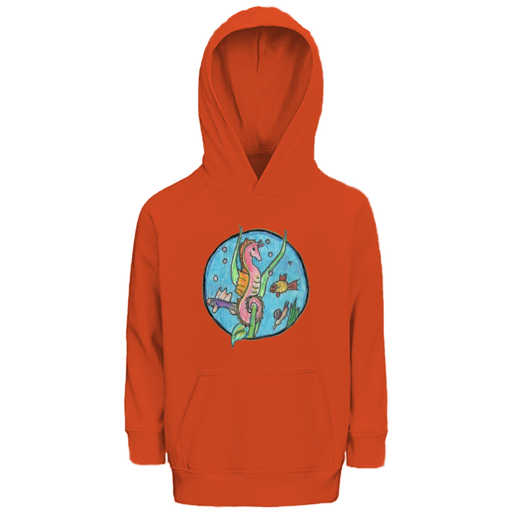 Kinder Premium Bio Hoodie Seepferdchen – Bild 3