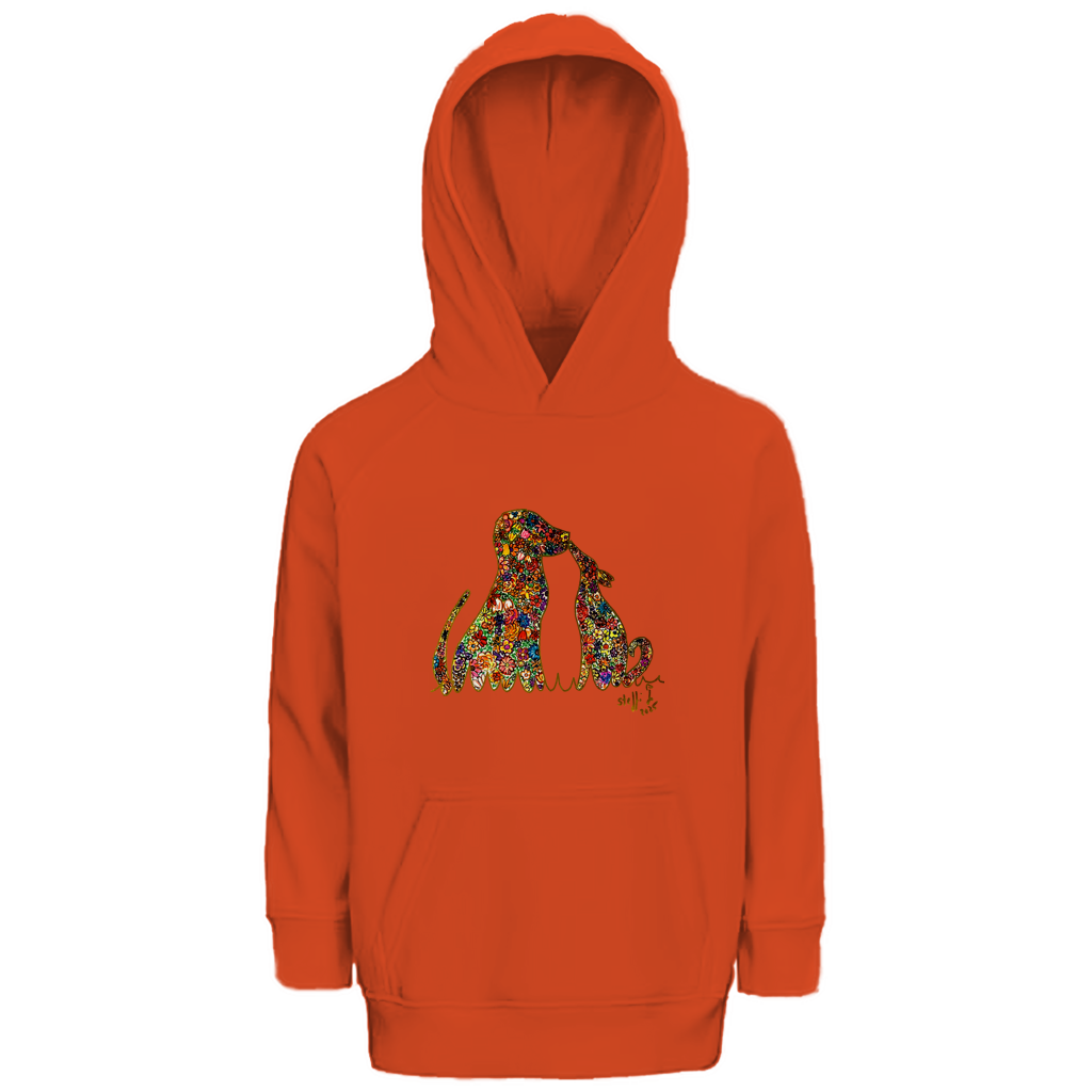 Kinder Premium Bio Hoodie Blumenhunde - Motiv vorne – Bild 4
