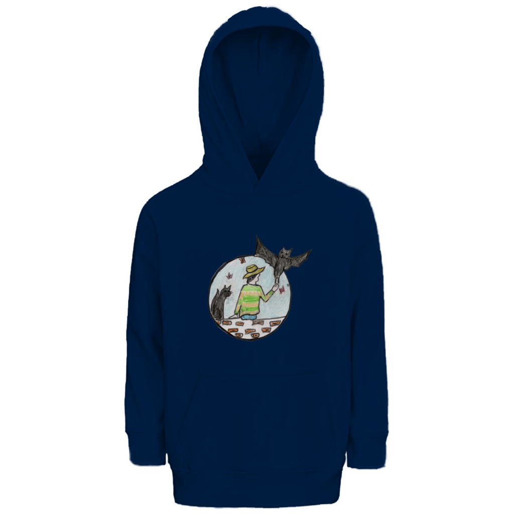Kinder Premium Bio Hoodie Fledermaus – Bild 4