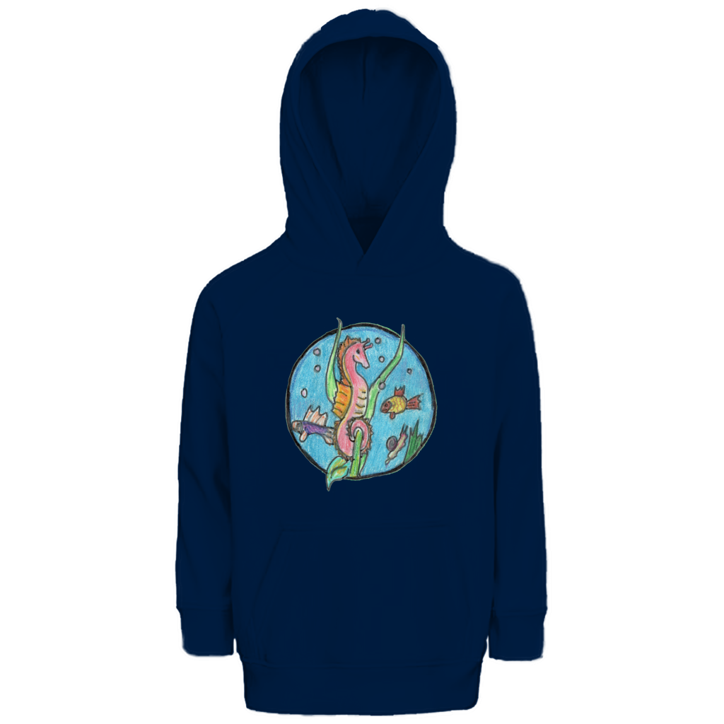 Kinder Premium Bio Hoodie Seepferdchen – Bild 4
