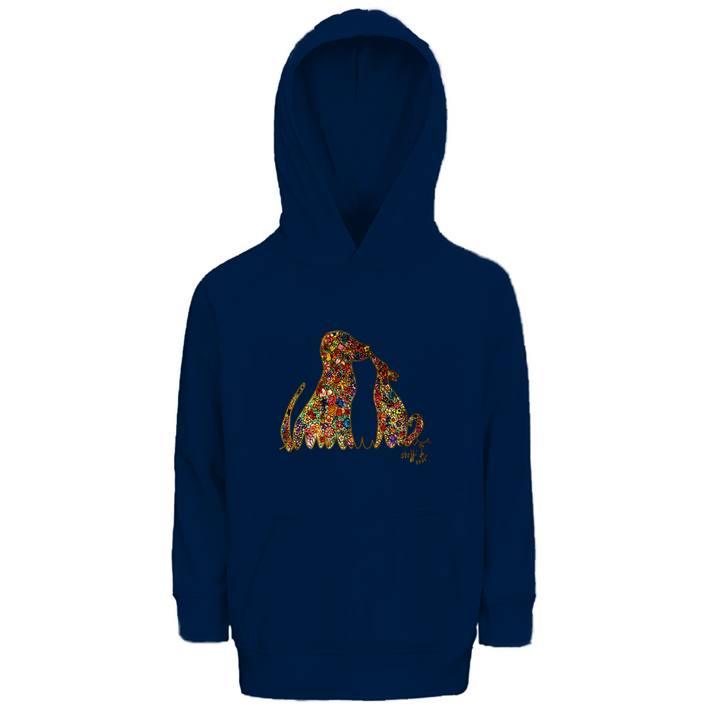 Kinder Premium Bio Hoodie Blumenhunde - Motiv vorne – Bild 5