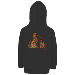 Kinder Premium Bio Hoodie Blumenhunde - Motiv hinten