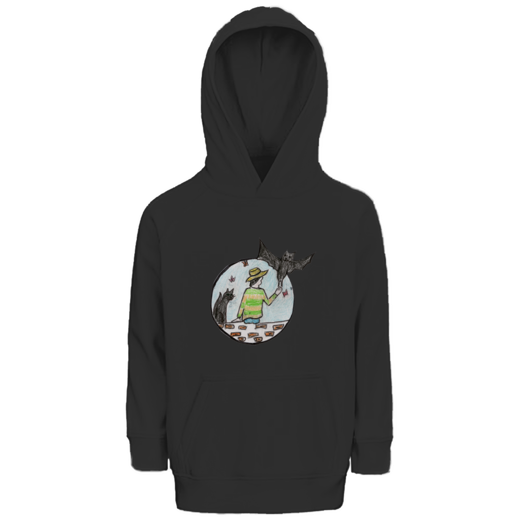 Kinder Premium Bio Hoodie Fledermaus – Bild 7