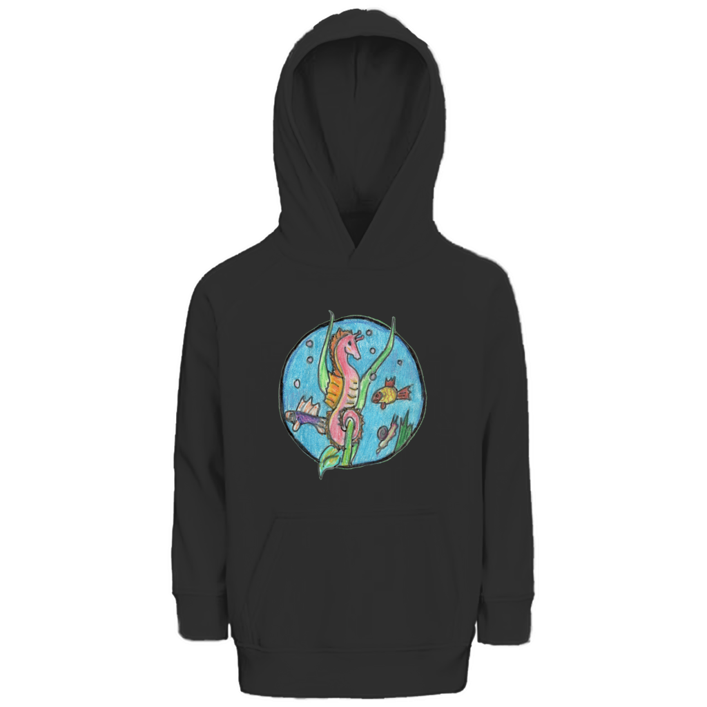 Kinder Premium Bio Hoodie Seepferdchen – Bild 7