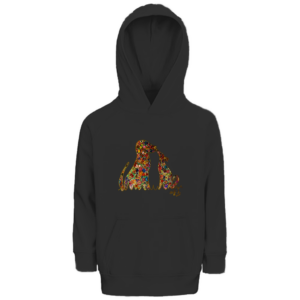 Kinder Premium Bio Hoodie Blumenhunde - Motiv vorne