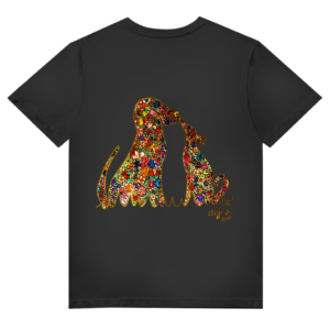 Herren Premium Bio V-Neck T-Shirt Blumenhunde