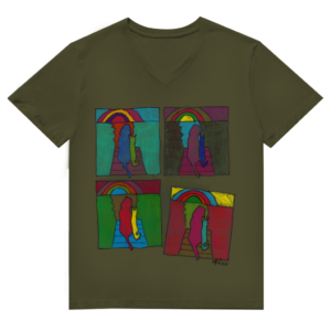 Herren Premium Bio V-Neck T-Shirt PastellHunde