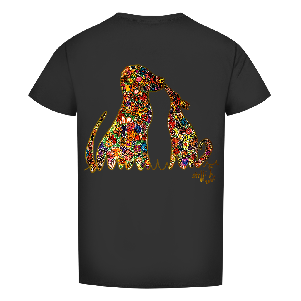 Herren Premium Bio T-Shirt Blumenhunde – Bild 4