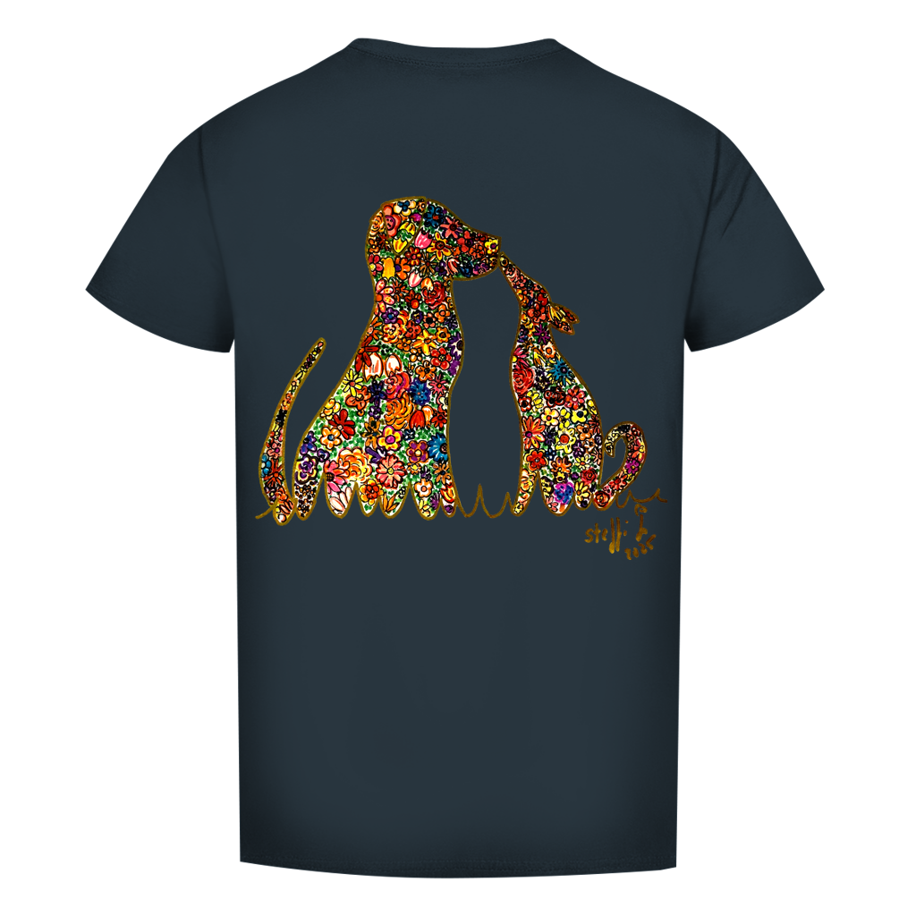 Herren Premium Bio T-Shirt Blumenhunde – Bild 8