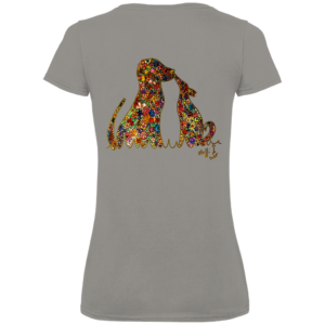 Damen Premium Bio V-Neck T-Shirt Blumenhunde