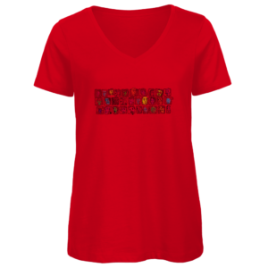 Damen Premium Bio V-Neck T-Shirt Köpfe