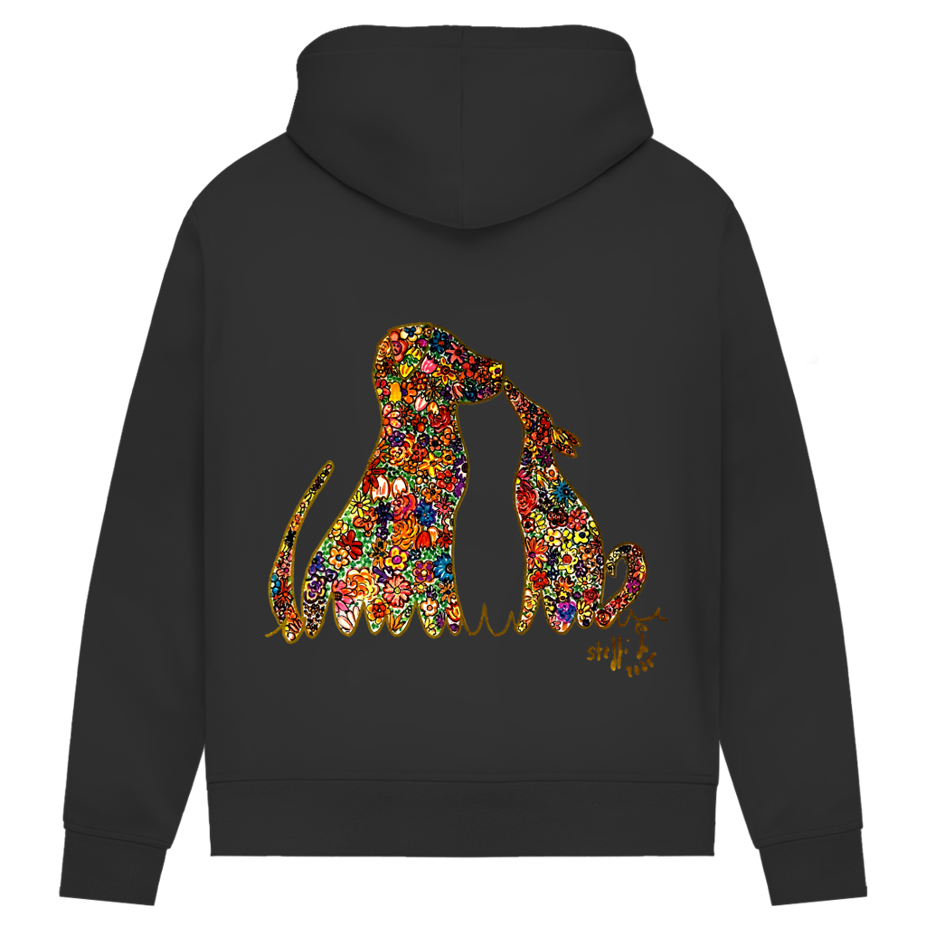 Damen Premium Bio Hoodie Blumenhunde