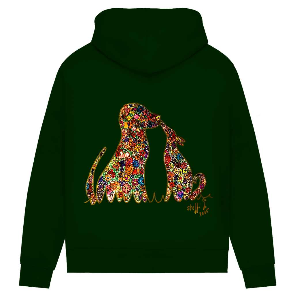 Damen Premium Bio Hoodie Blumenhunde – Bild 4