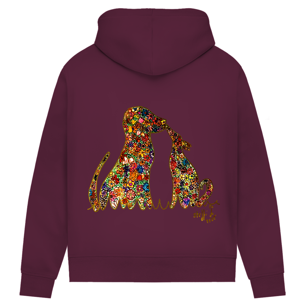 Damen Premium Bio Hoodie Blumenhunde – Bild 5