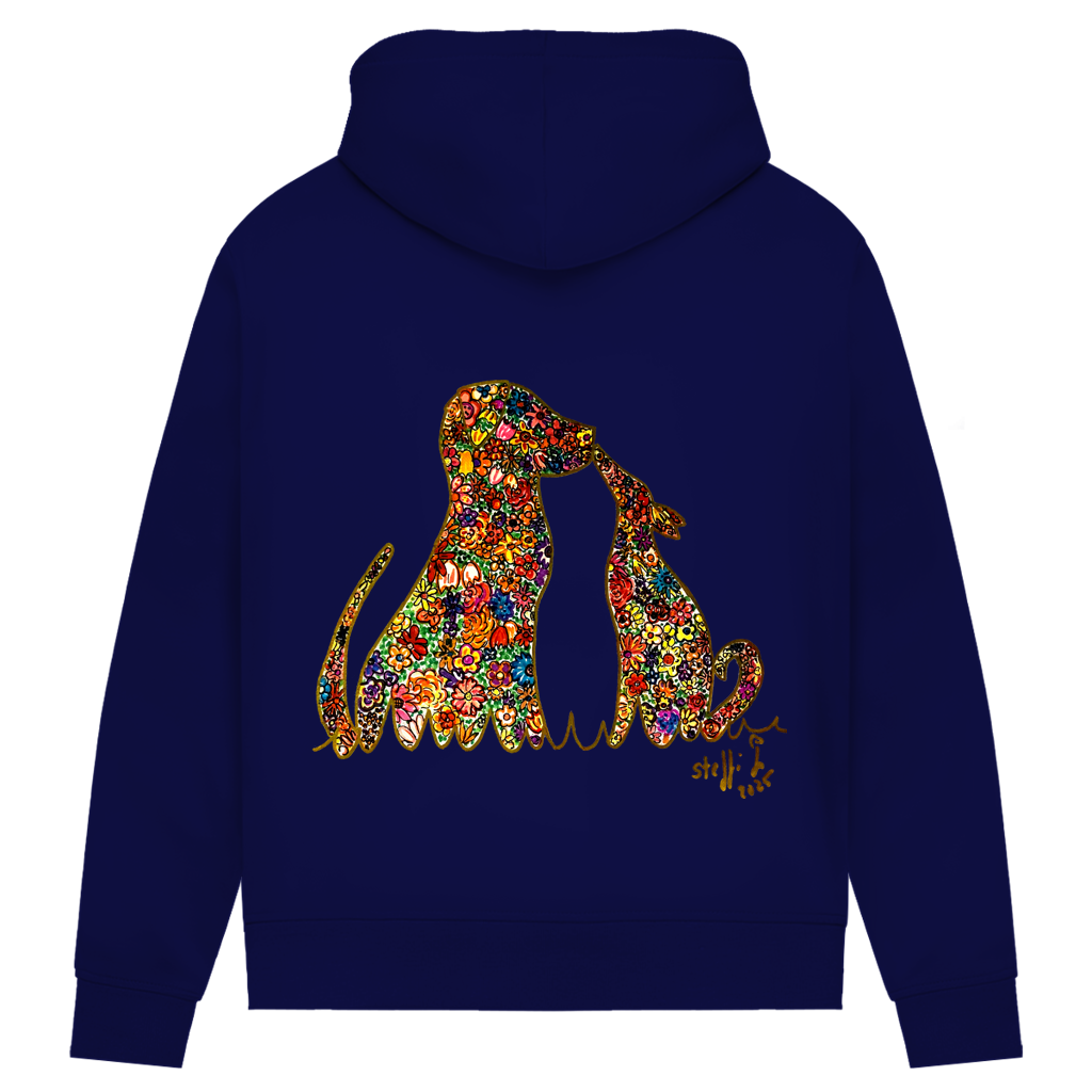 Damen Premium Bio Hoodie Blumenhunde – Bild 8
