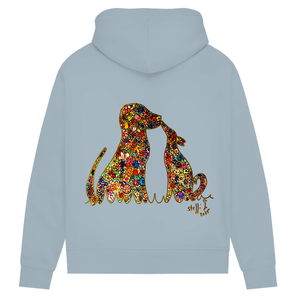 Damen Premium Bio Hoodie Blumenhunde – Bild 9