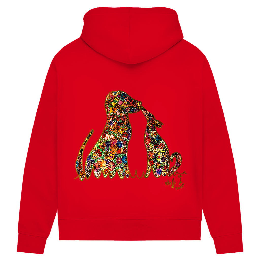 Damen Premium Bio Hoodie Blumenhunde – Bild 12