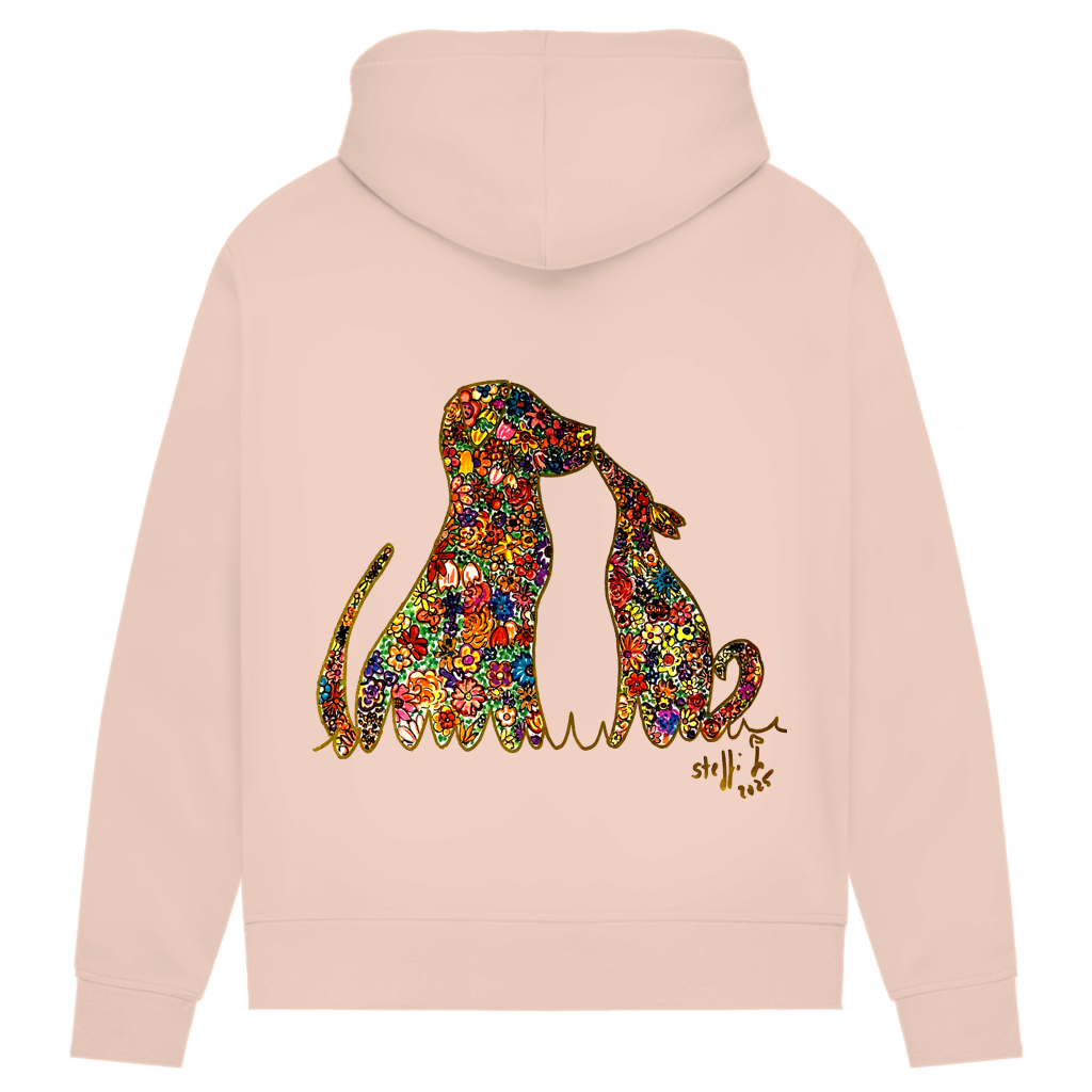 Damen Premium Bio Hoodie Blumenhunde – Bild 14