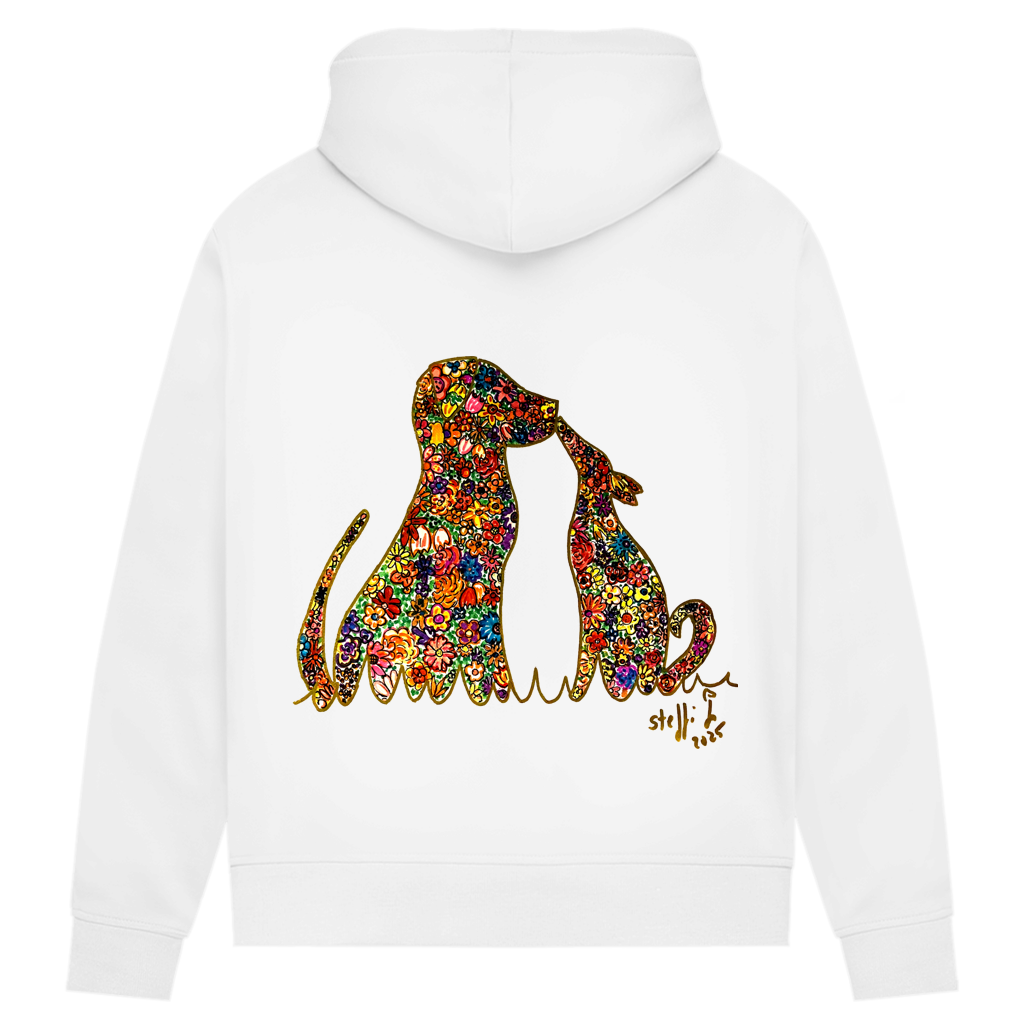 Damen Premium Bio Hoodie Blumenhunde – Bild 15
