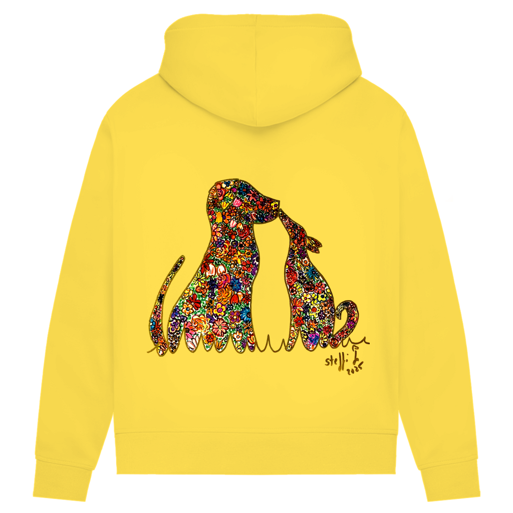 Damen Premium Bio Hoodie Blumenhunde – Bild 16