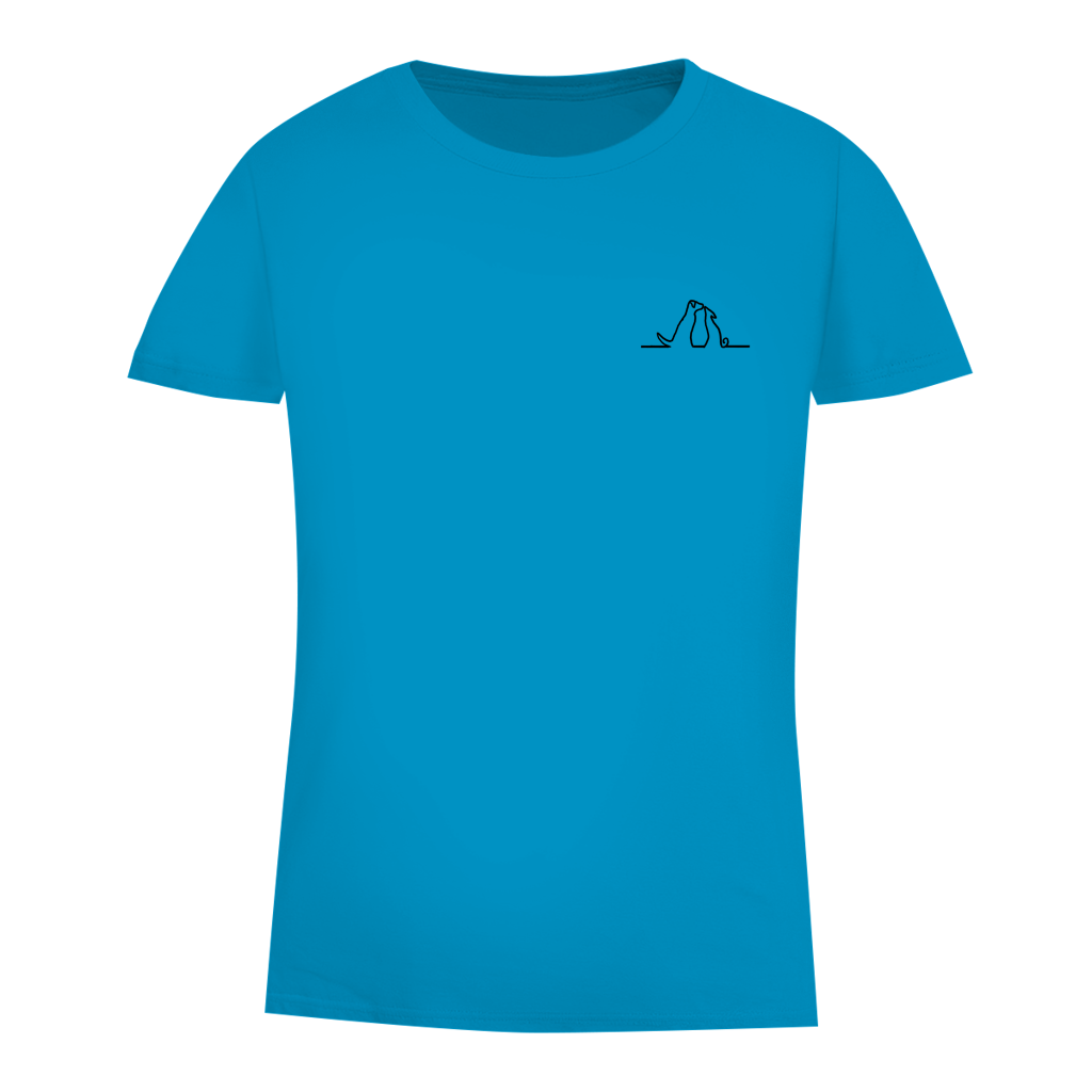 Damen Premium Bio T-Shirt Blumenhunde – Bild 3