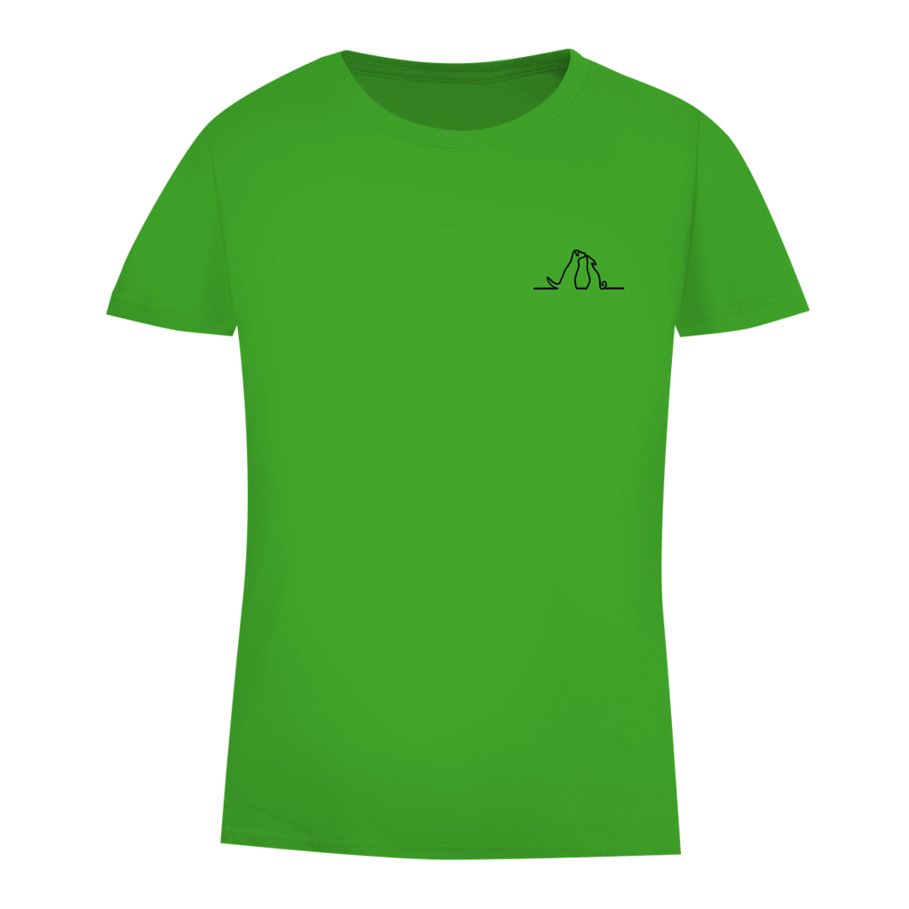 Damen Premium Bio T-Shirt Blumenhunde – Bild 2