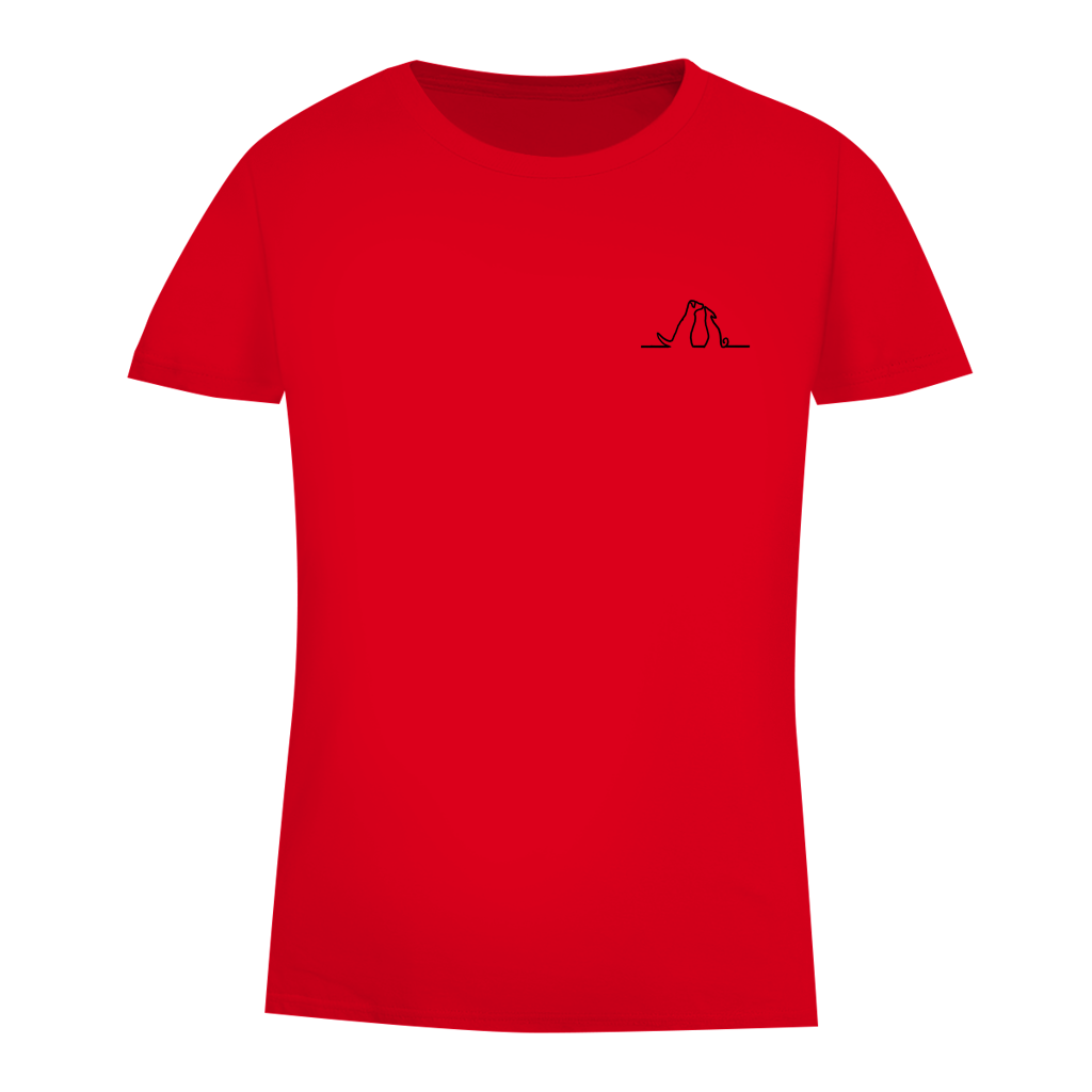 Damen Premium Bio T-Shirt Blumenhunde – Bild 17