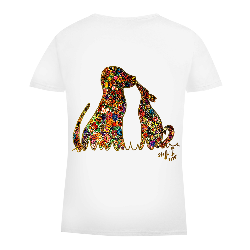 Damen Premium Bio T-Shirt Blumenhunde – Bild 28
