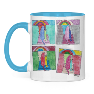 Tasse zweifarbig PastellHunde
