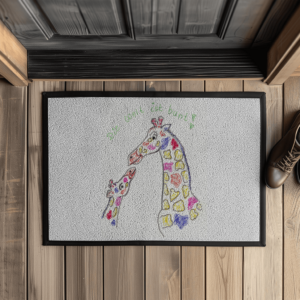 Fußmatte mit Gummirand Die Welt ist Bunt - Giraffen