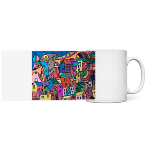 Panorama Tasse Häuser mit Zug
