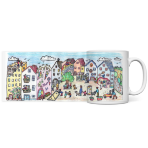 Panorama Tasse Dorfplatz