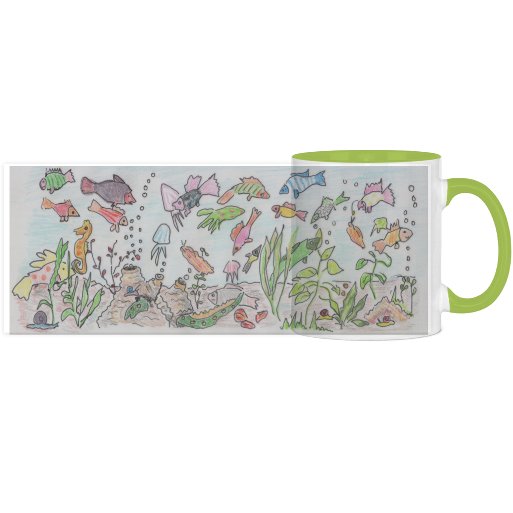 Panorama Tasse zweifarbig Fische – Bild 2