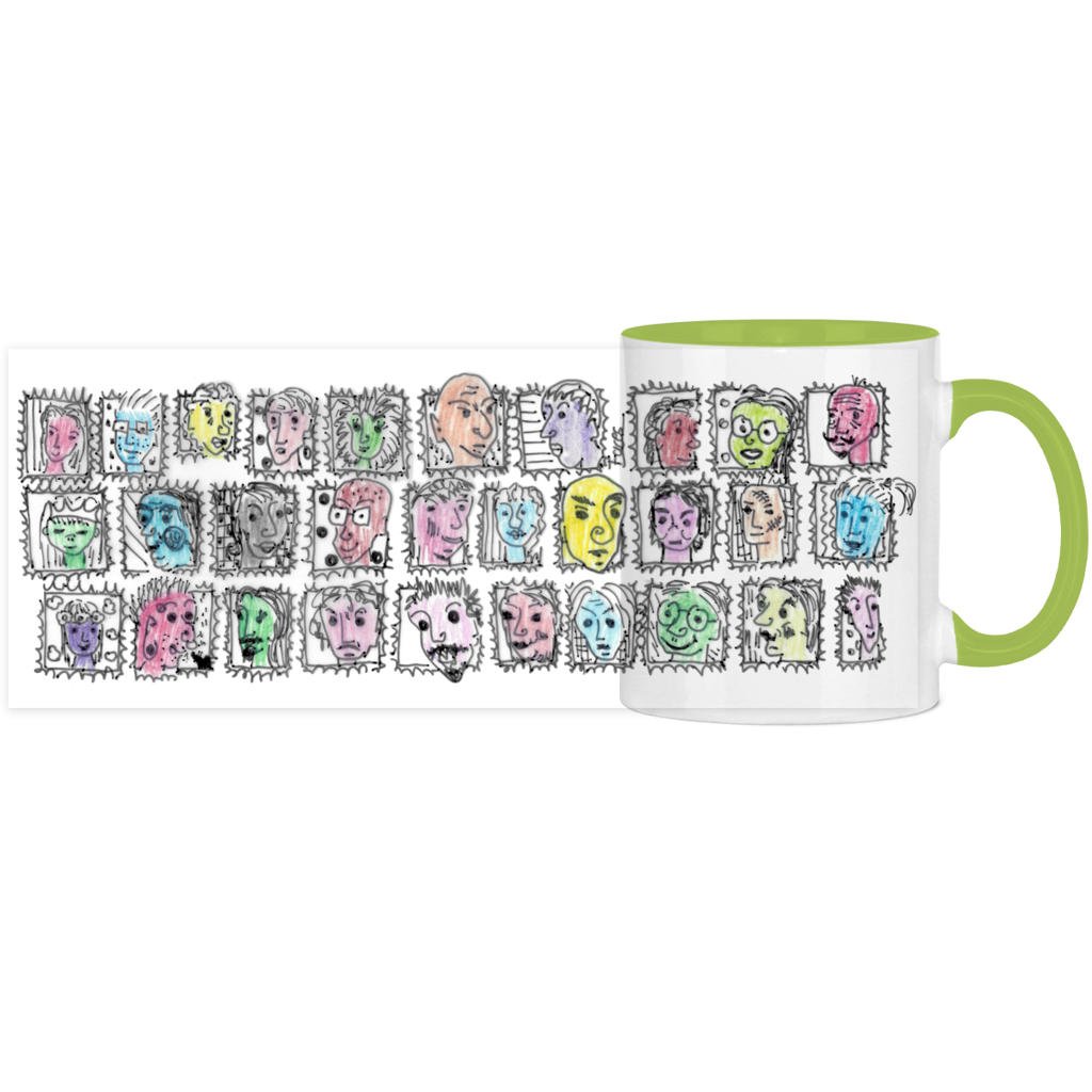 Panorama Tasse zweifarbig Köpfe – Bild 2