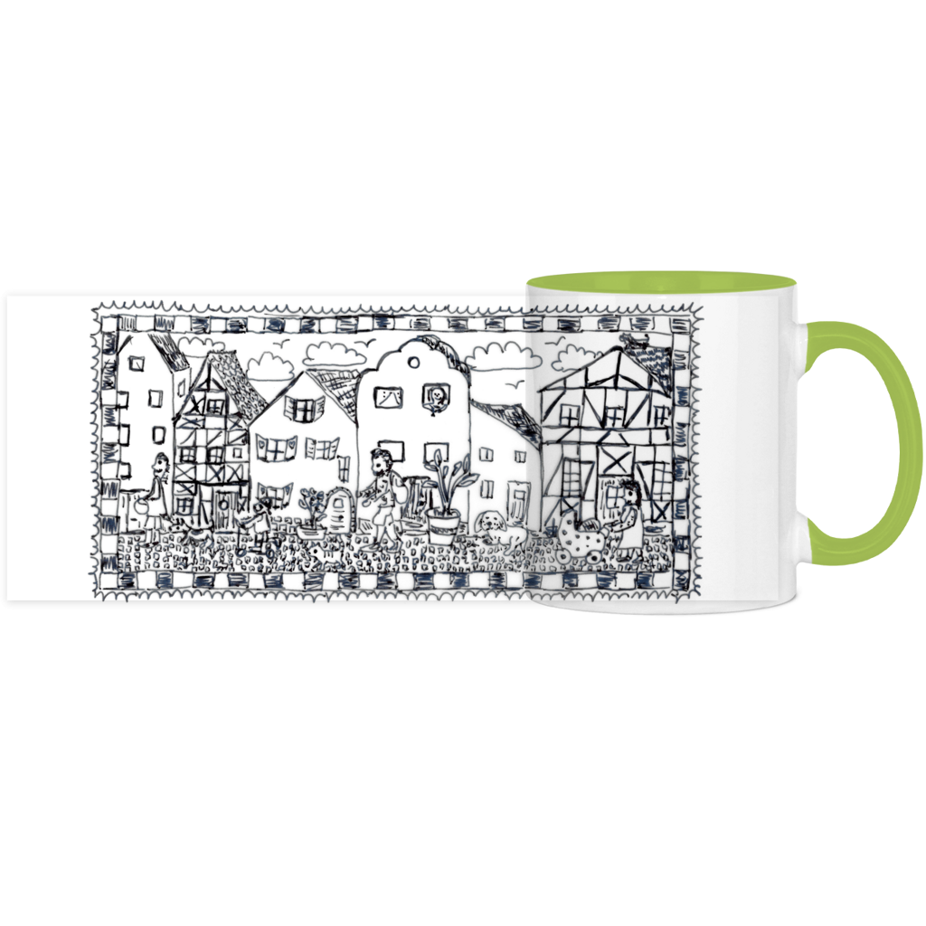 Panorama Tasse zweifarbig Häuser – Bild 2