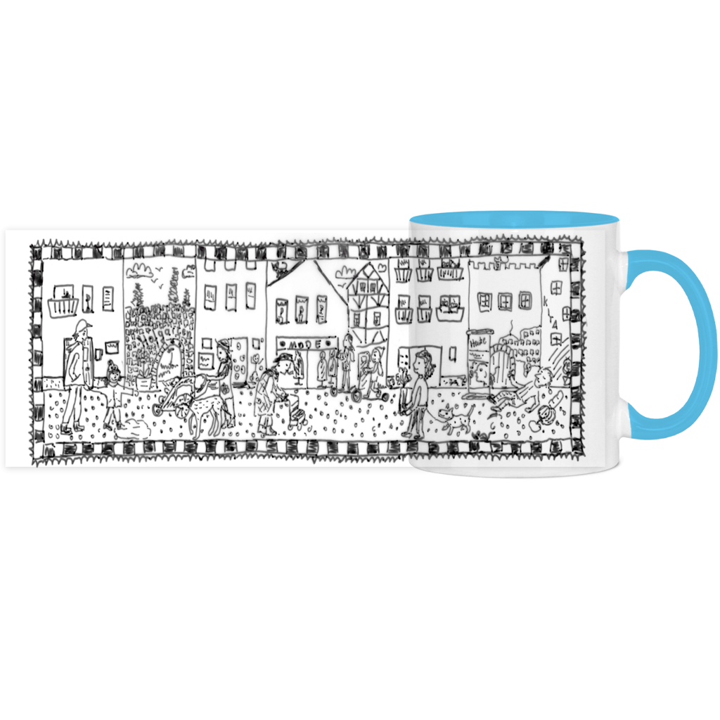 Panorama Tasse zweifarbig Strasse – Bild 3