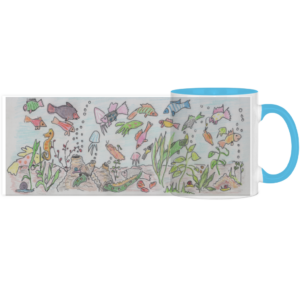 Panorama Tasse zweifarbig Fische