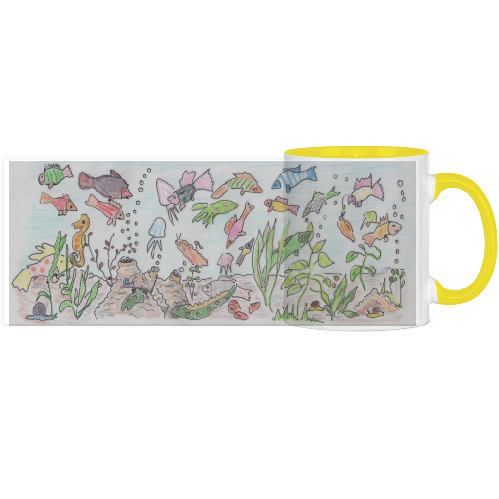 Panorama Tasse zweifarbig Fische – Bild 3