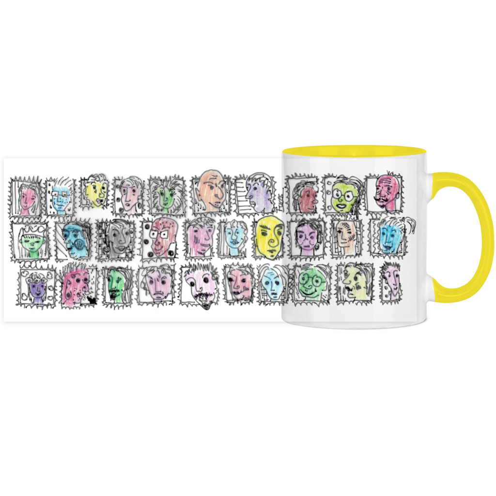 Panorama Tasse zweifarbig Köpfe – Bild 3