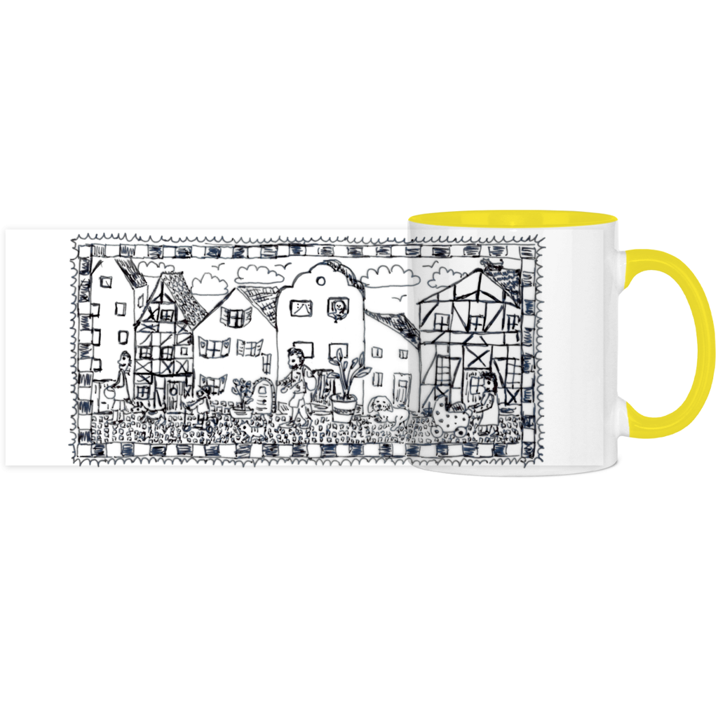 Panorama Tasse zweifarbig Häuser – Bild 3