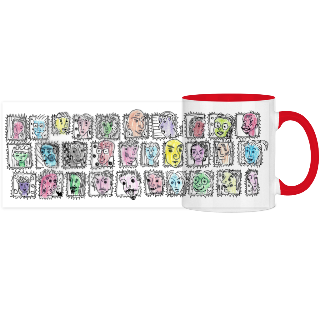Panorama Tasse zweifarbig Köpfe – Bild 4