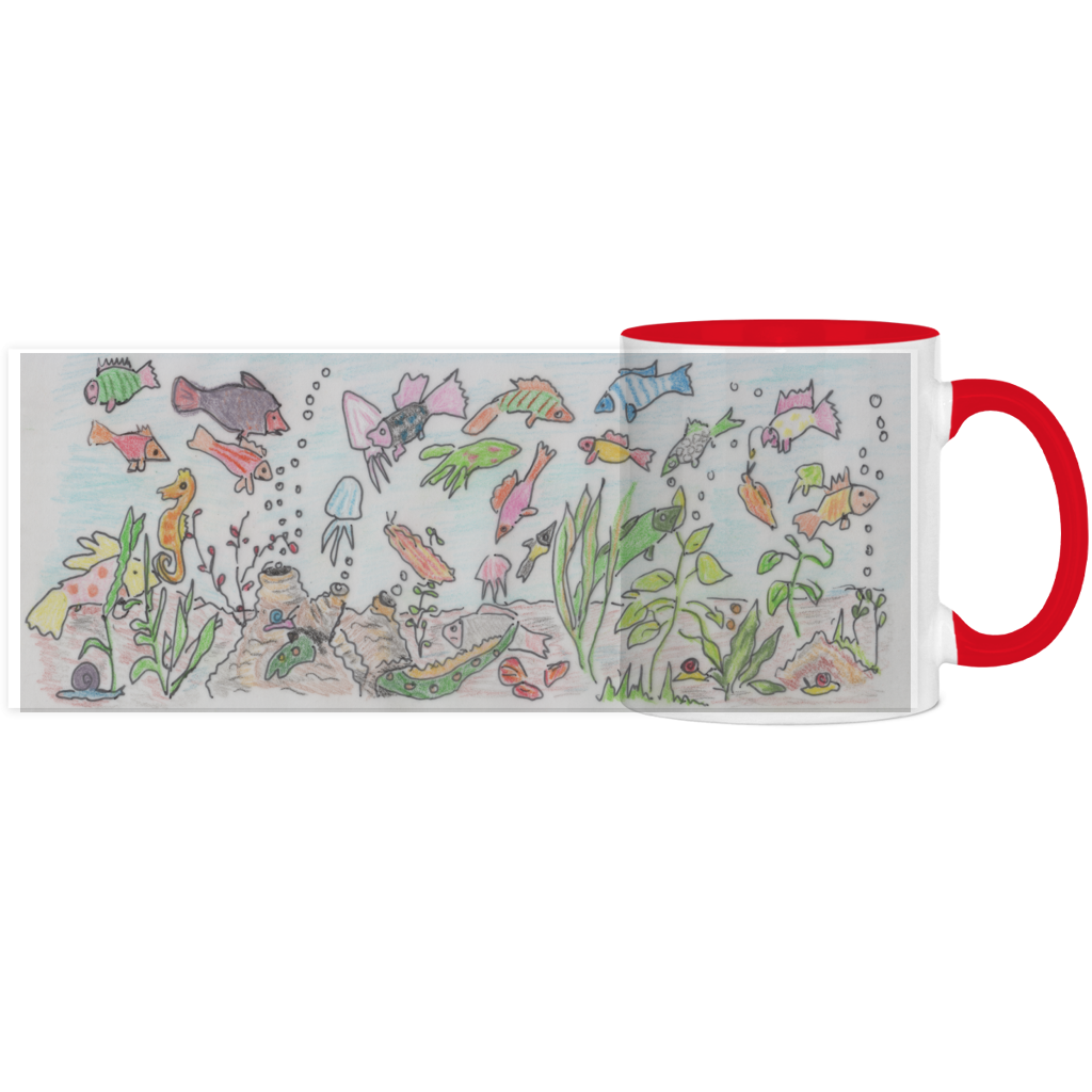 Panorama Tasse zweifarbig Fische – Bild 4